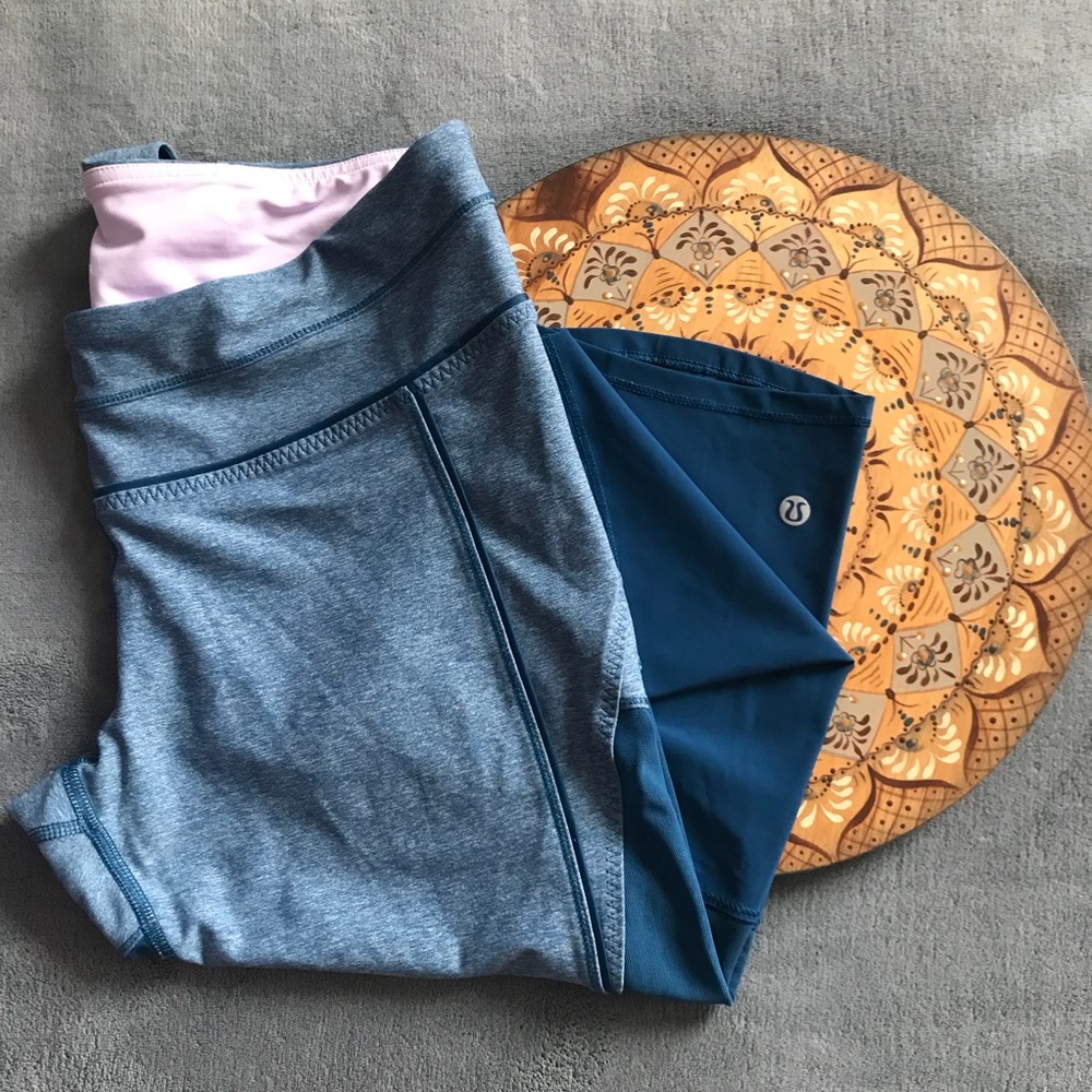 Lululemon Training Tough Crop - Blue Mesh